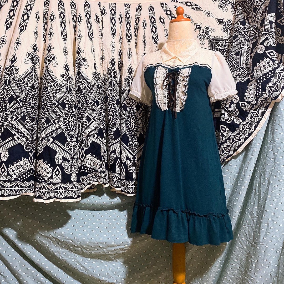 AXES FEMME ribboned Pip collar Mini Dress, Women's Fashion, Dresses