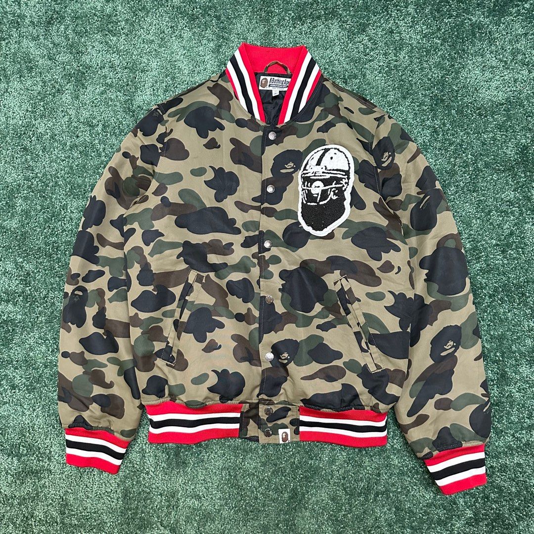 Camouflage best sale varsity jacket