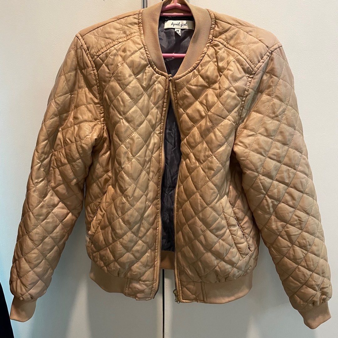 Beige Puffer Jacket, Women's Fashion, Coats, Jackets and Outerwear on