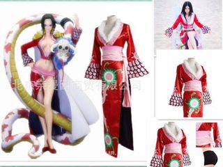 Boa Hancock One Piece Red Default Costume Wig Cosplay Set