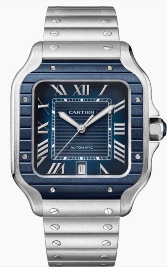 Cartier Santos Blue Dial Luxury Watches on Carousell