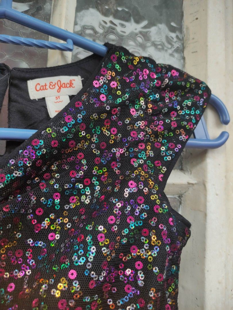Cat Jack Black Sequin Party Dress for Girl 6T