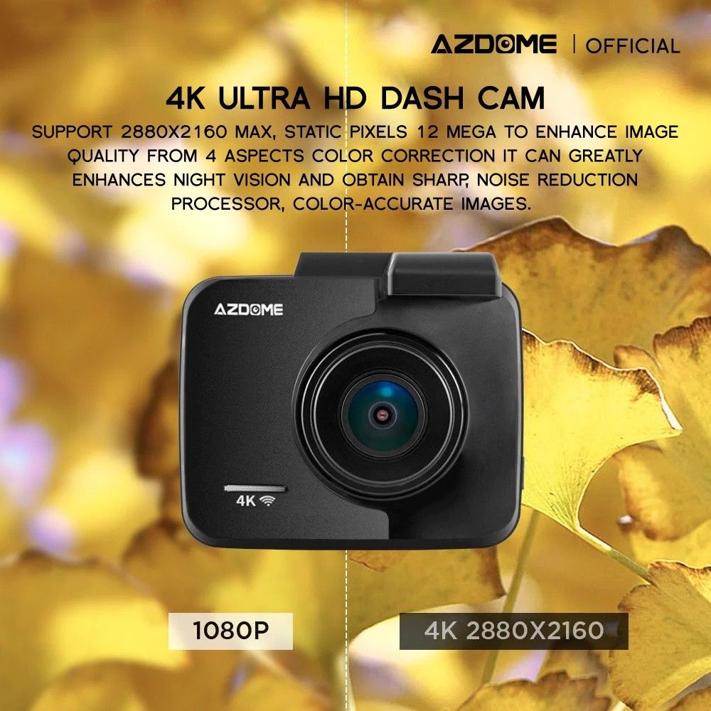 AZDOME GS63H 4K Ultra HD Dual Channel Dash Cam Wifi Application