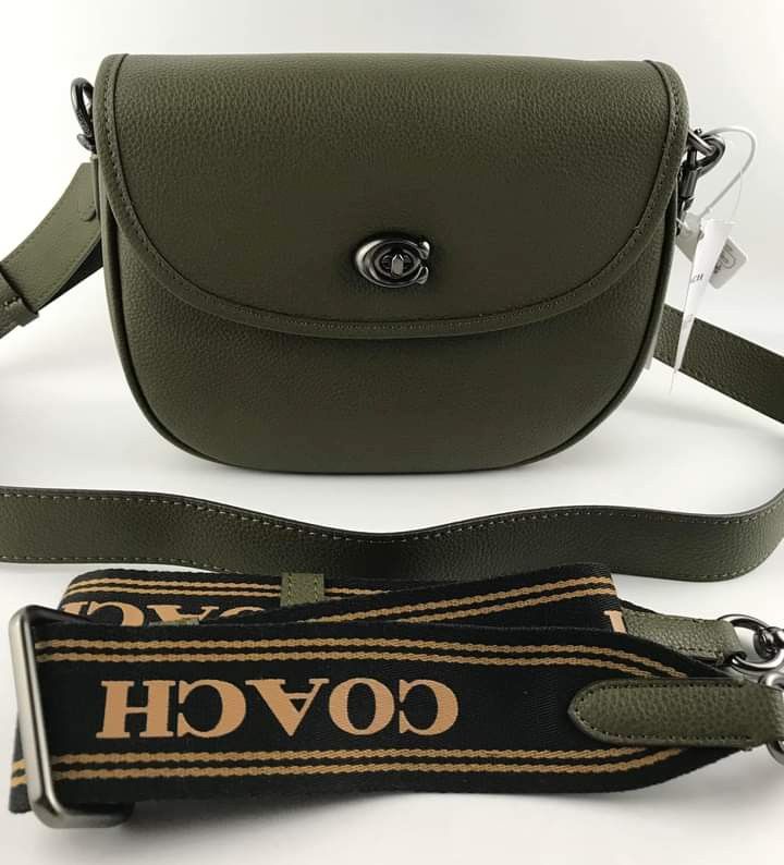 Coach Saddle Willow Army Green, Women's Fashion, Bags & Wallets, Cross