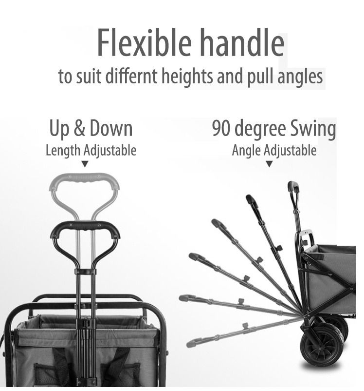 Collapsible Wagon trolley Cart, Heavy Duty Foldable Folding Trolley ...