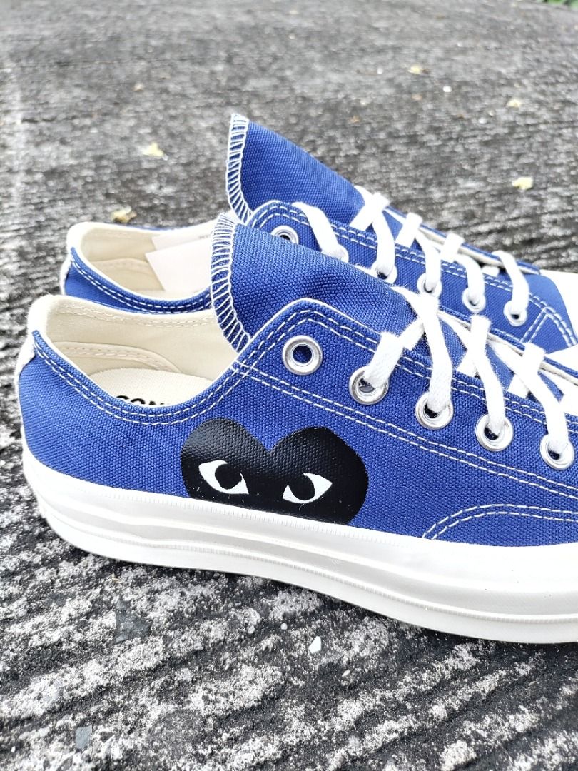 Converse X Comme Des Garcons CDG Play Chuck Taylor Low Top Blue Quartz Size 5W 8W 3M 6M Women s Fashion Footwear Sneakers on Carousell
