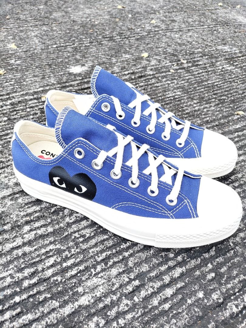 Converse X Comme Des Garcons CDG Play Chuck Taylor Low Top Blue Quartz Size 5W 8W 3M 6M Women s Fashion Footwear Sneakers on Carousell