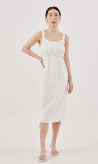 Coralee Linen Smocked Dress
