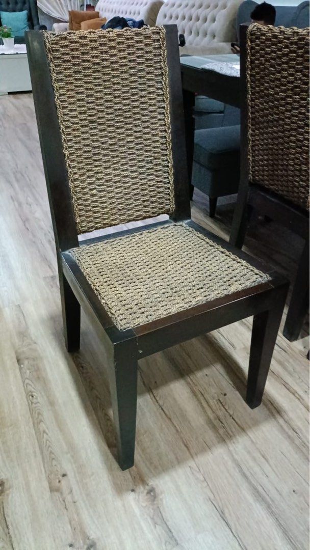 Dining table solid wood 8 seater set with chair, Furniture & Home