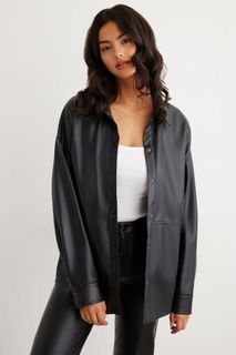 Dynamite Black Shacket Sz Small (fits oversized)