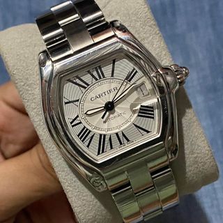 For Sale! Cartier Roadster Ref. 2510 Roman Indices Date Swiss Made Wristwatch