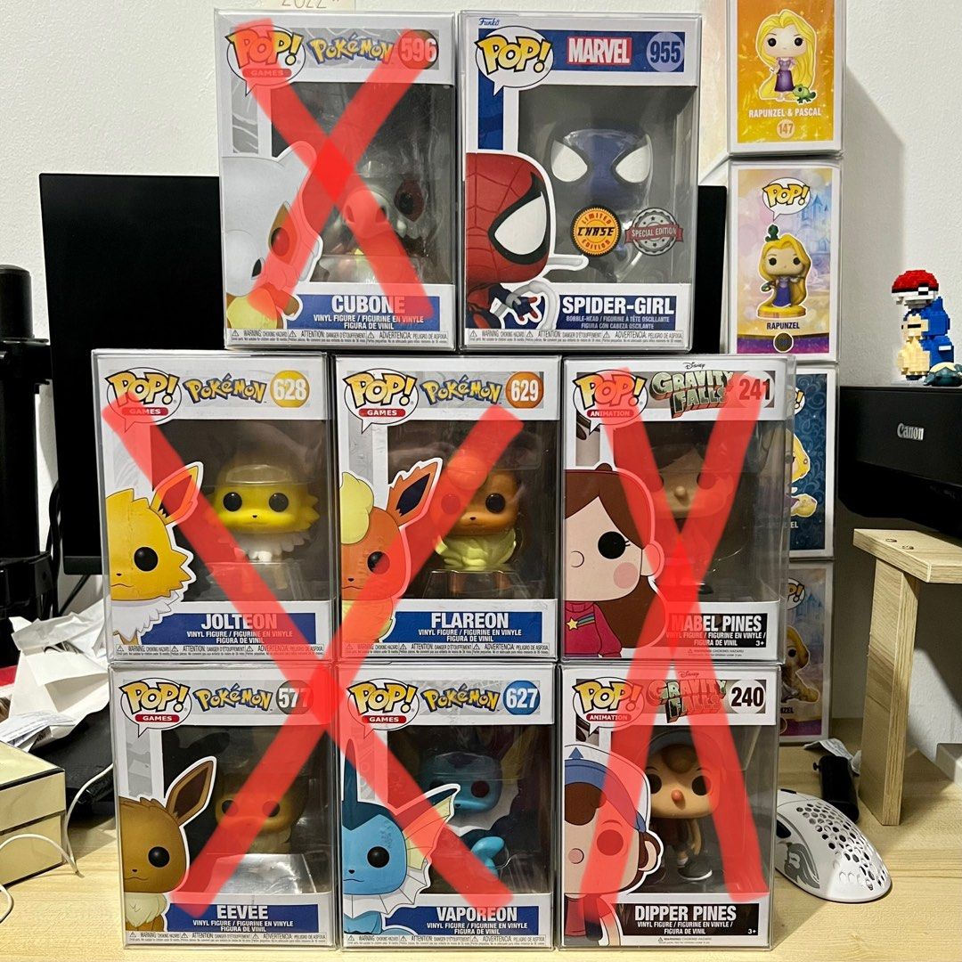 Funko Pop Pokemon Gravity Falls Spider Girl (Category: Designer & Blind Box Toys) located in Makati City. Submitted by arxka (Listing ID 1196903399, Image 1). Description: Funko Pops for Sale with FREE PROTECTOR Prices: Cubone - ❌ SOLD ❌ Eeveelutions Set (Eevee, Vaporeon, Jolteon, Flareon) - ❌ SOLD ❌ Gravity Falls Set (Dipper Pines, Mabel Pines) - ❌ SOLD ❌ Spider-Girl Chase SE - 2,200 Location: Bangkal, Makati Payment: BPI, Gcash Shipping: Buyer'