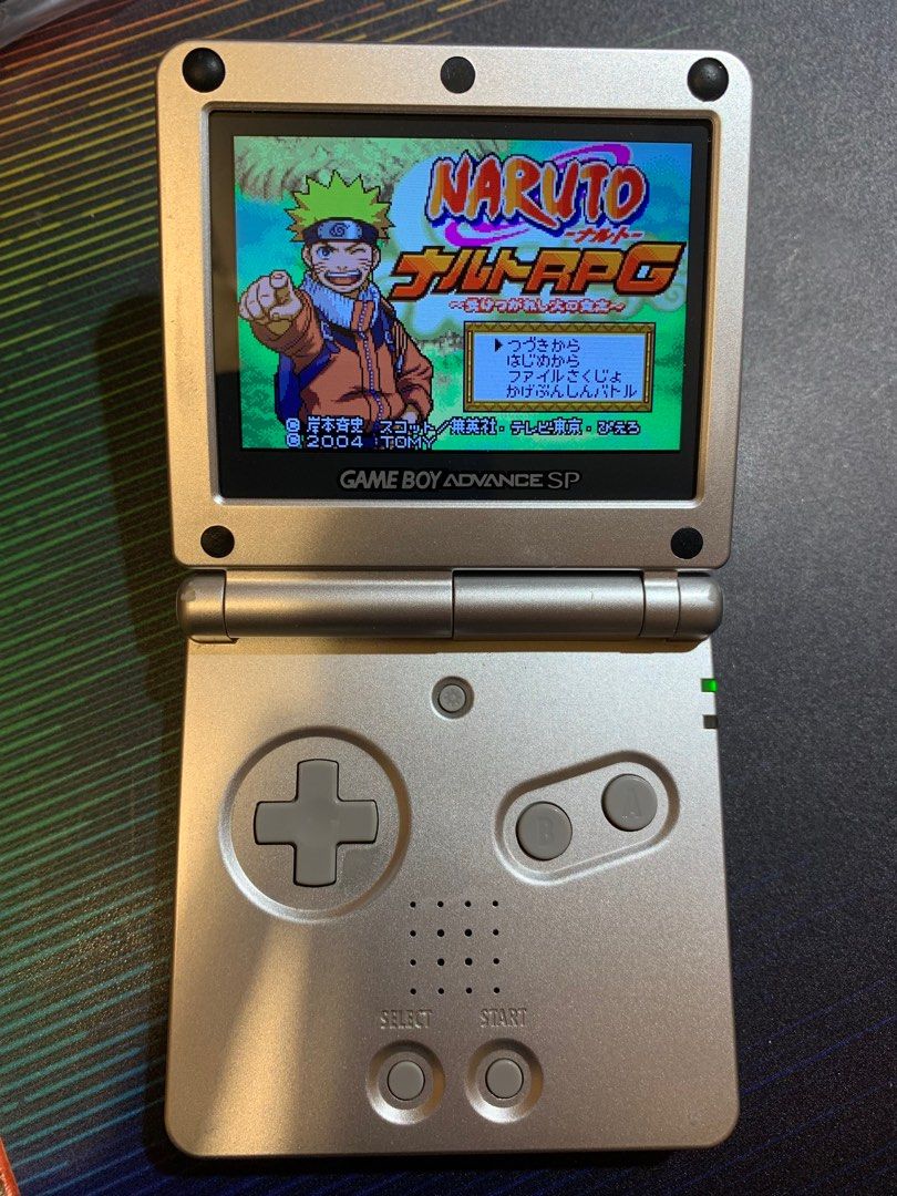 任天堂Gameboy advance sp GBASP 銀色配有高亮ips液晶屏, 電子遊戲