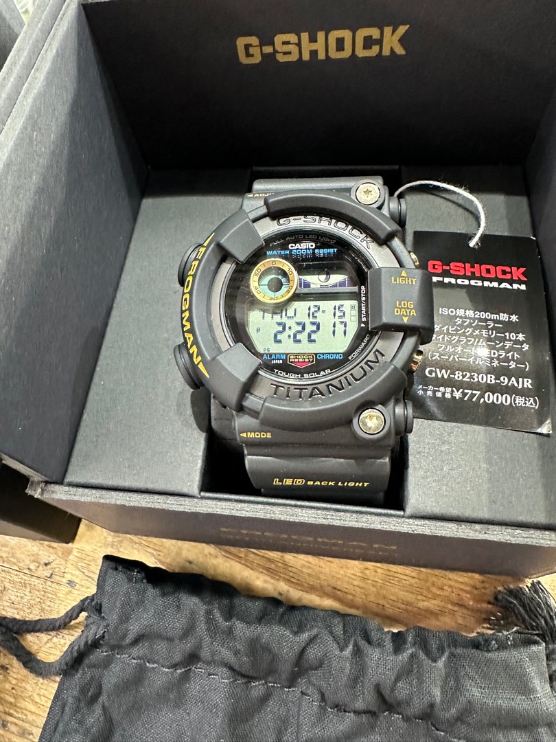 日本版G-SHOCK FROGMAN 30周年版GW-8230B-9AJR, 名牌, 手錶