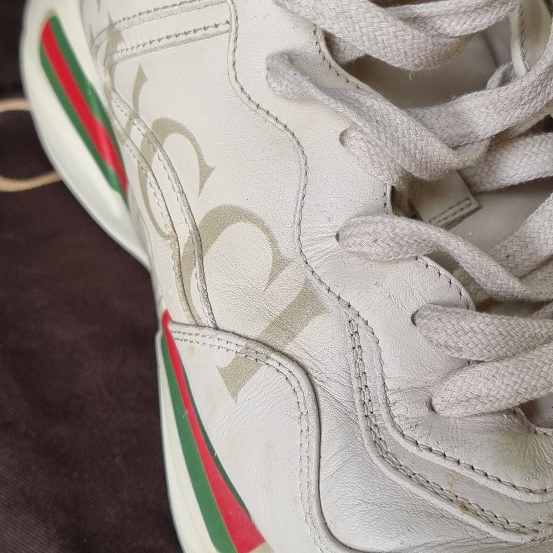 Gucci Rhyton White Big Logo, Luxury, Sneakers & Footwear on Carousell