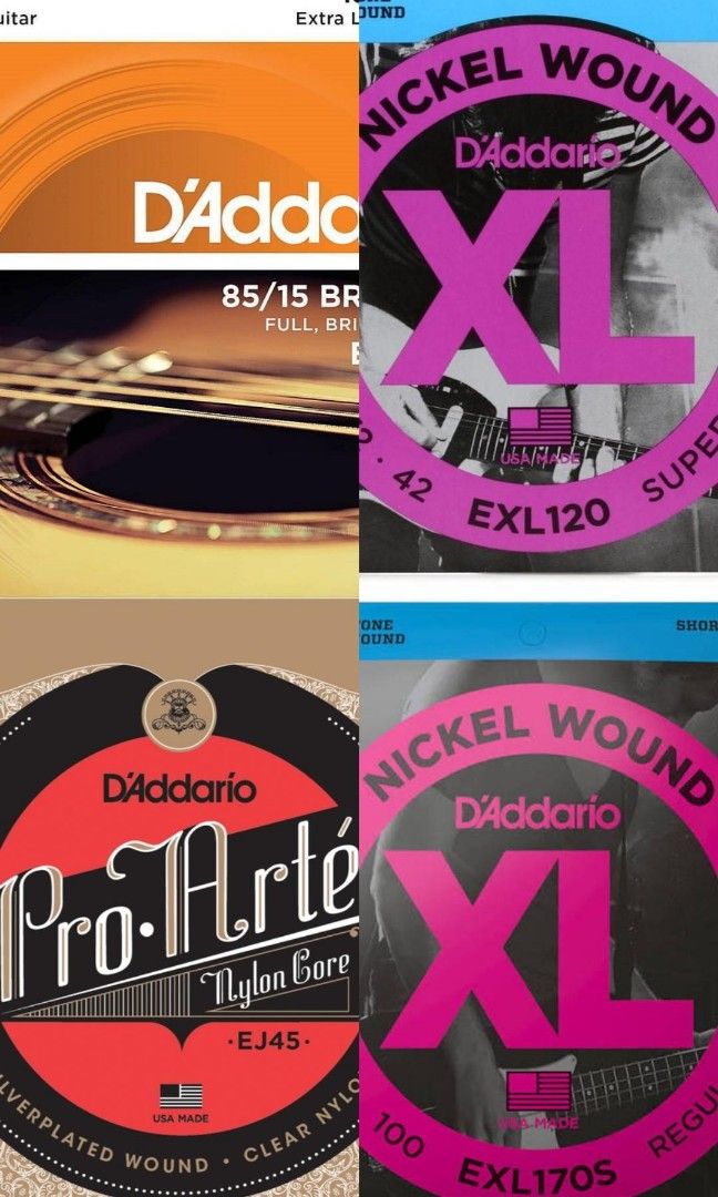 GUITAR STRINGS (Category: Music Accessories) located in Shah Alam. Submitted by masyeh (Listing ID 1203266341, Image 1). Description: RM20-RM35 Shipping RM5 Pm if interested👍.