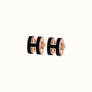 Hermes Mini Pop H Earrings Black RGHW