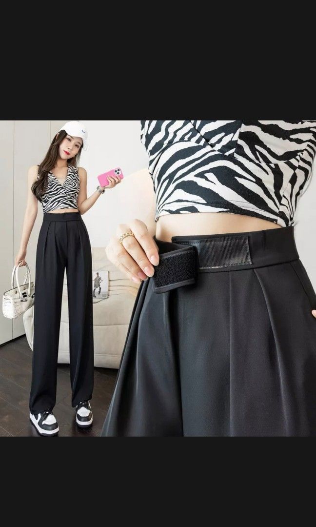 High waist palazzo pants office casual plus size