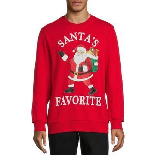 Holiday Time Men's Santa’s Favorite Christmas Sweatshirt