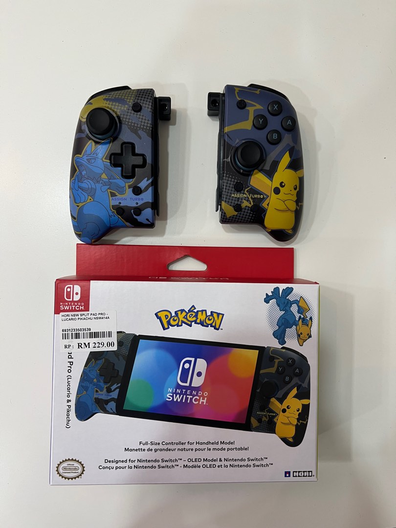 Hori split pad pro pikachu lucario, Video Gaming, Gaming Accessories,  Controllers on Carousell