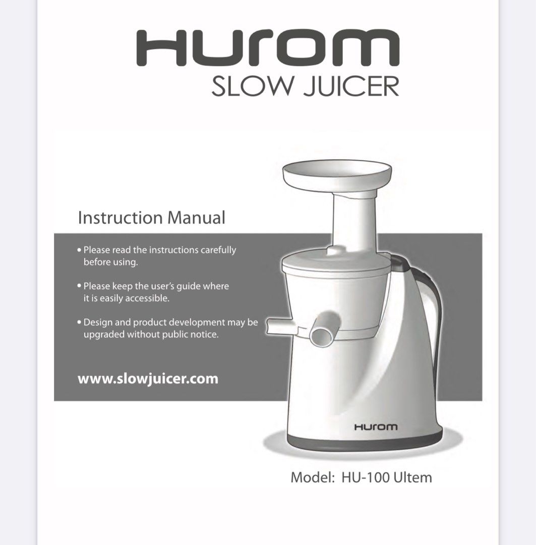 HUROM slow Juicer HU100, TV & Home Appliances, Kitchen Appliances