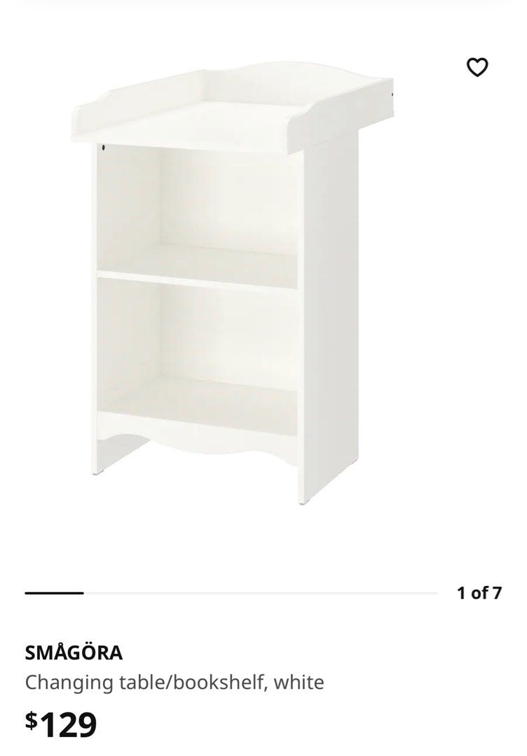 IKEA changing table/ bookshelf with mat & stor baskets, Babies & Kids