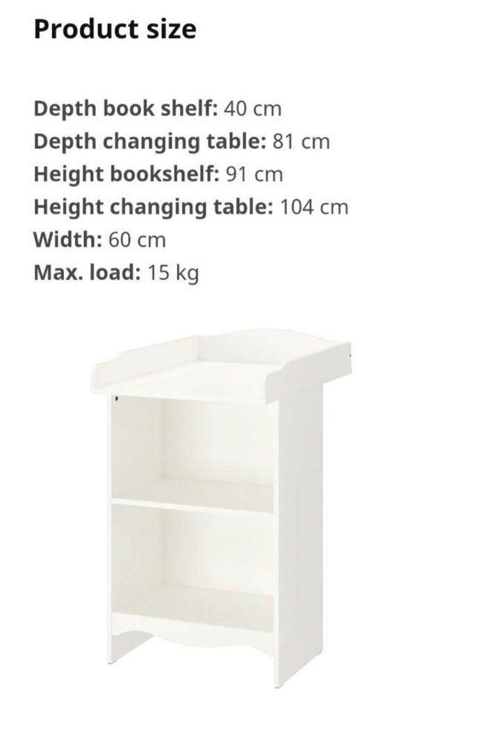 IKEA changing table/ bookshelf with mat & stor baskets, Babies & Kids