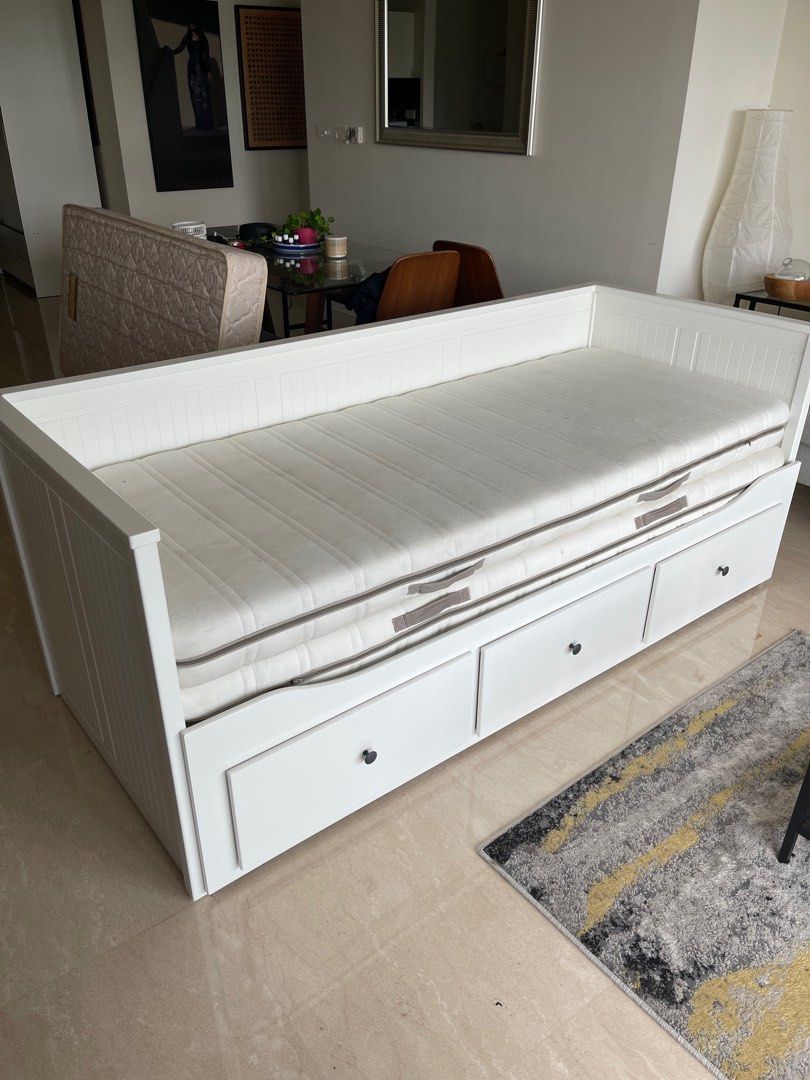 Ikea Hemnes Daybed with 2 Mattresses, Furniture & Home Living