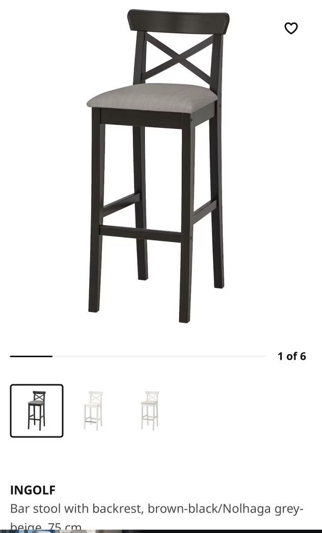 Ikea Ingolf High Chair Bar Stool, Furniture & Home Living, Furniture
