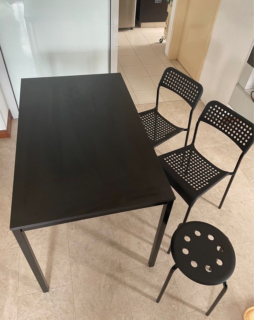 IKEA SANDSBERG / ADDE Table and Two Chairs (free one IKEA MARIUS stool