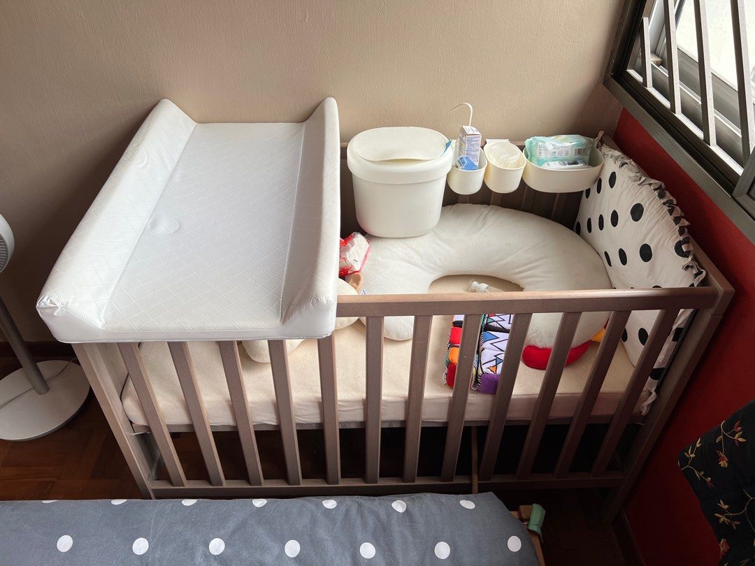 Ikea Sundvik Baby cot and Diaper Changing table and storage, Babies