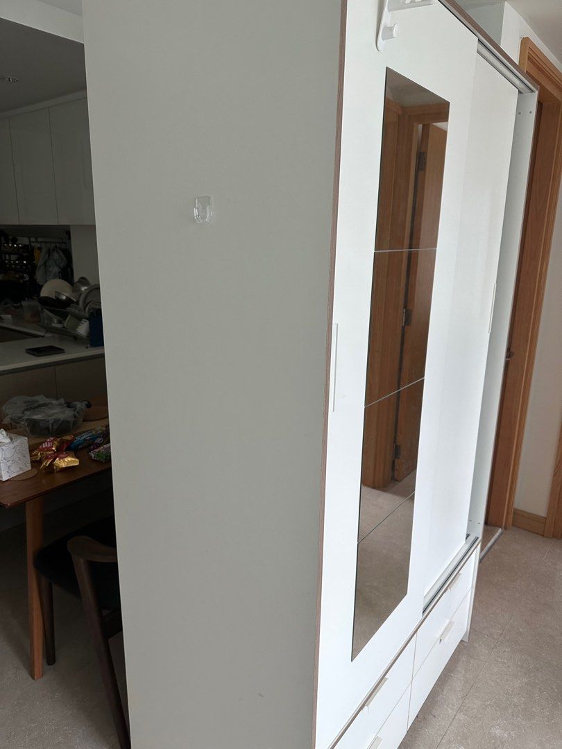 Ikea wardrobe with mirror panels attached, 傢俬＆家居, 傢俬, 書櫃、櫃子及架 Carousell