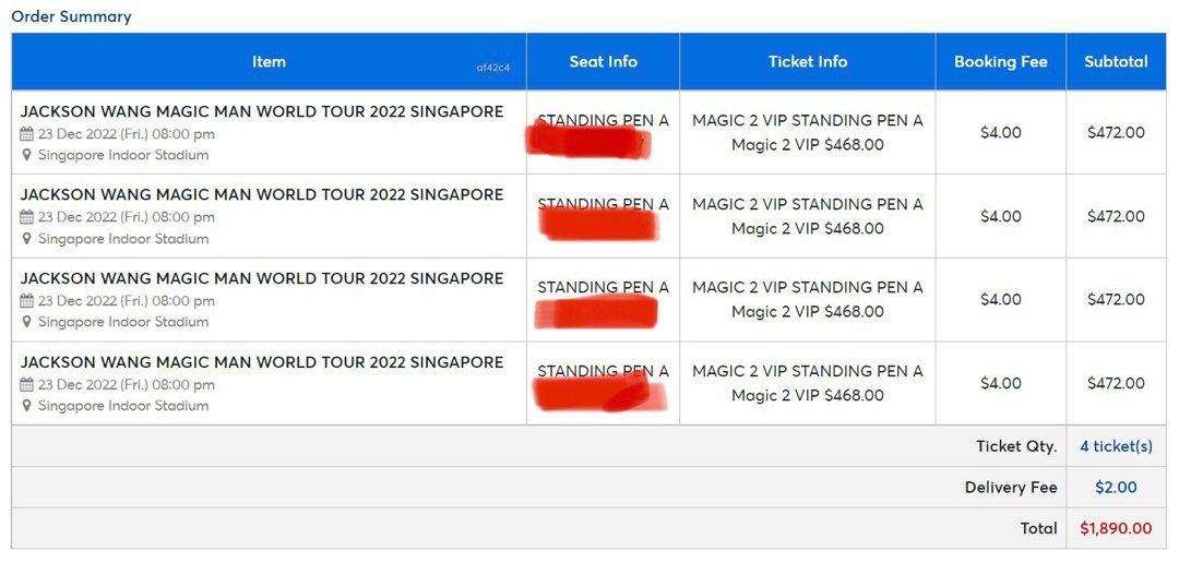 Jackson Wang VIP2 Physical Ticket, Tickets & Vouchers, Event Tickets on