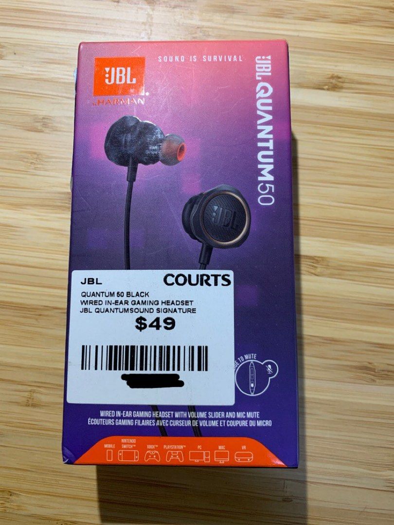 JBL Quantum 50 Black earphones, Audio, Earphones on Carousell