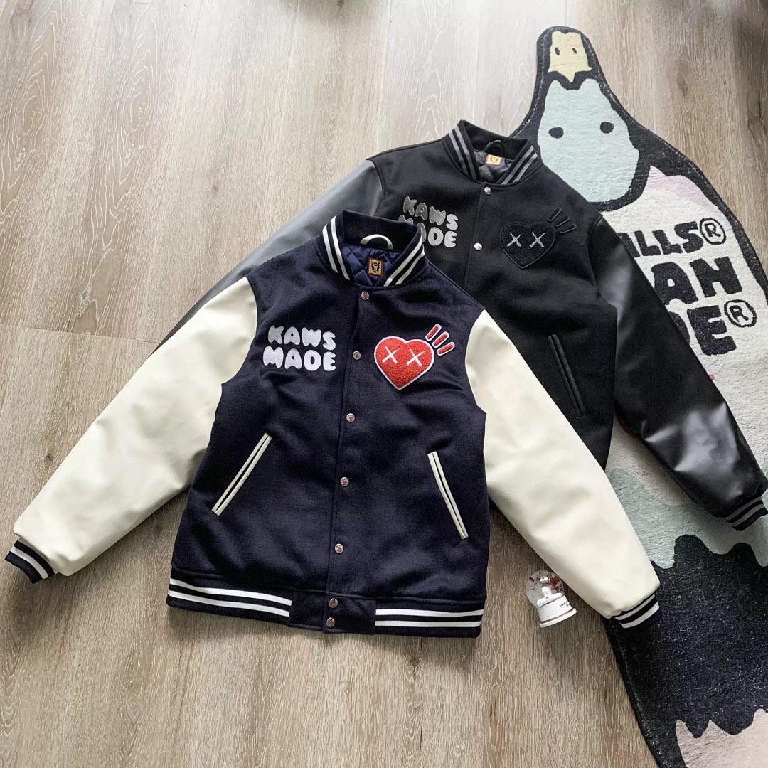 KAWS x Human Made Varsity Jacket, Women's Fashion, Coats, Jackets and ...