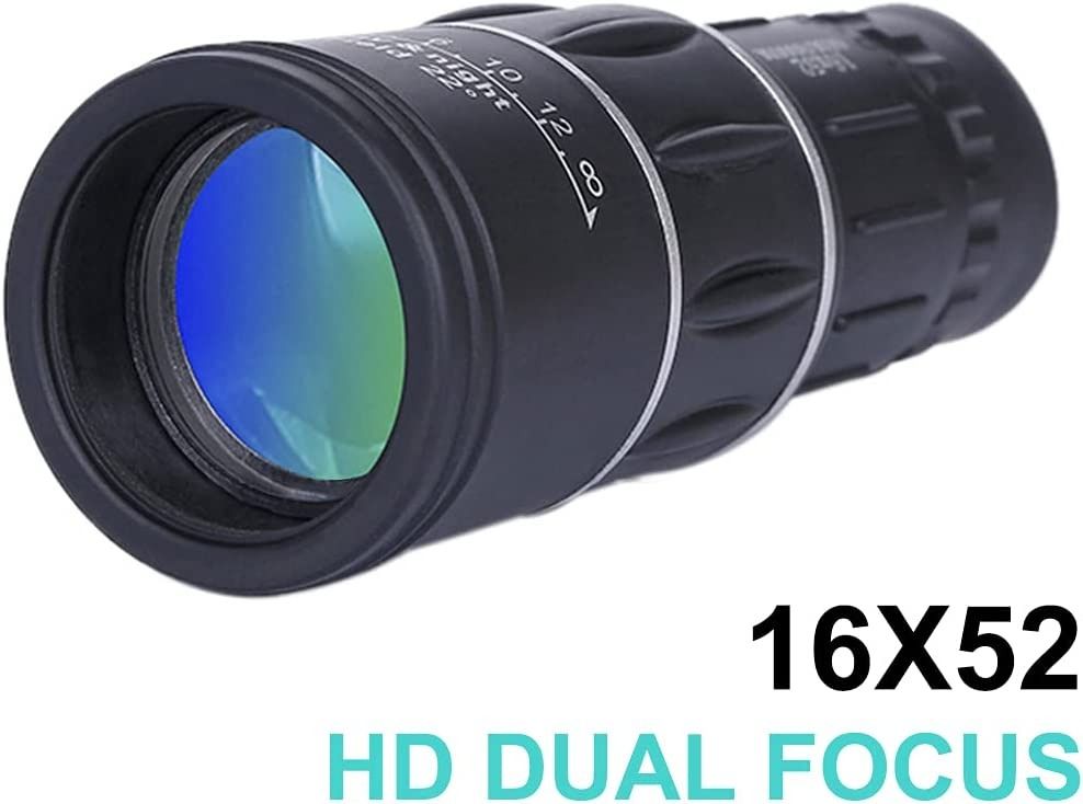 KiAKUO 16X52 High Power Prism Monocular for Adults Kids High