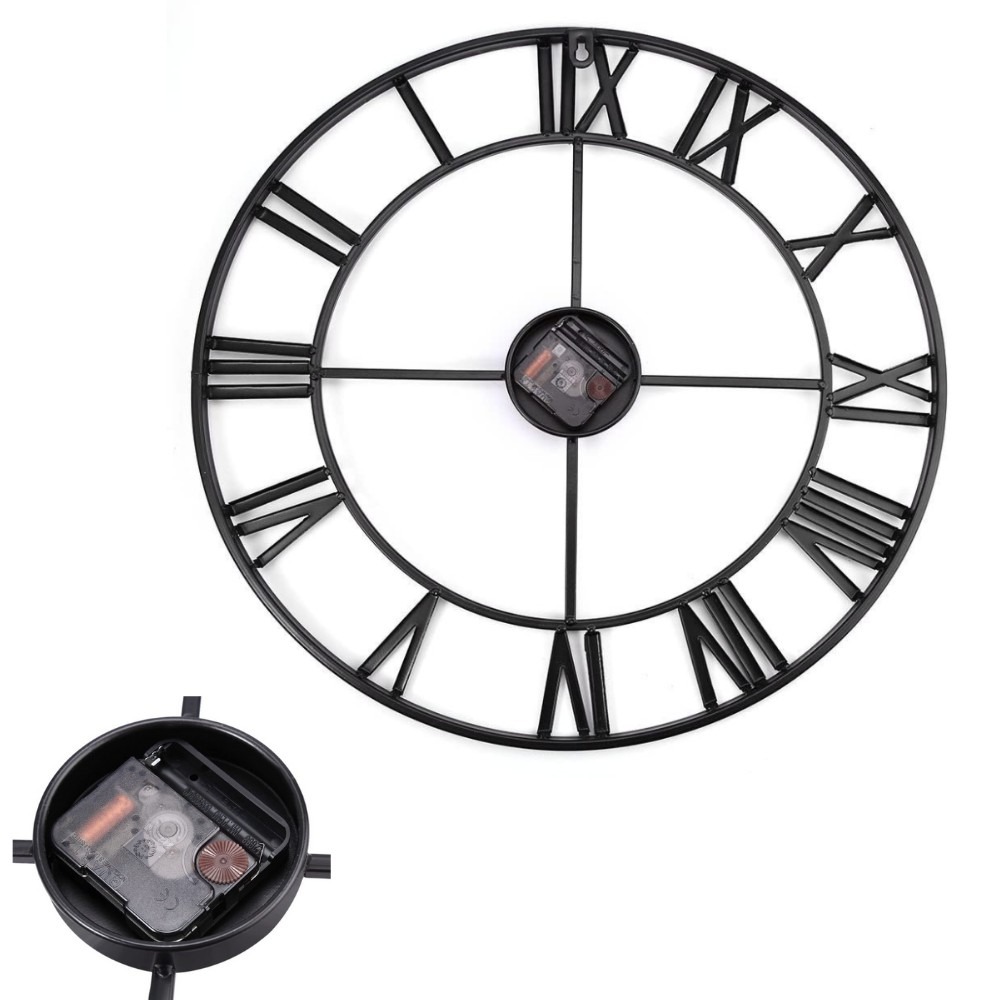 Large Metal Wall Clock Wall Art, Furniture & Home Living, Home Decor