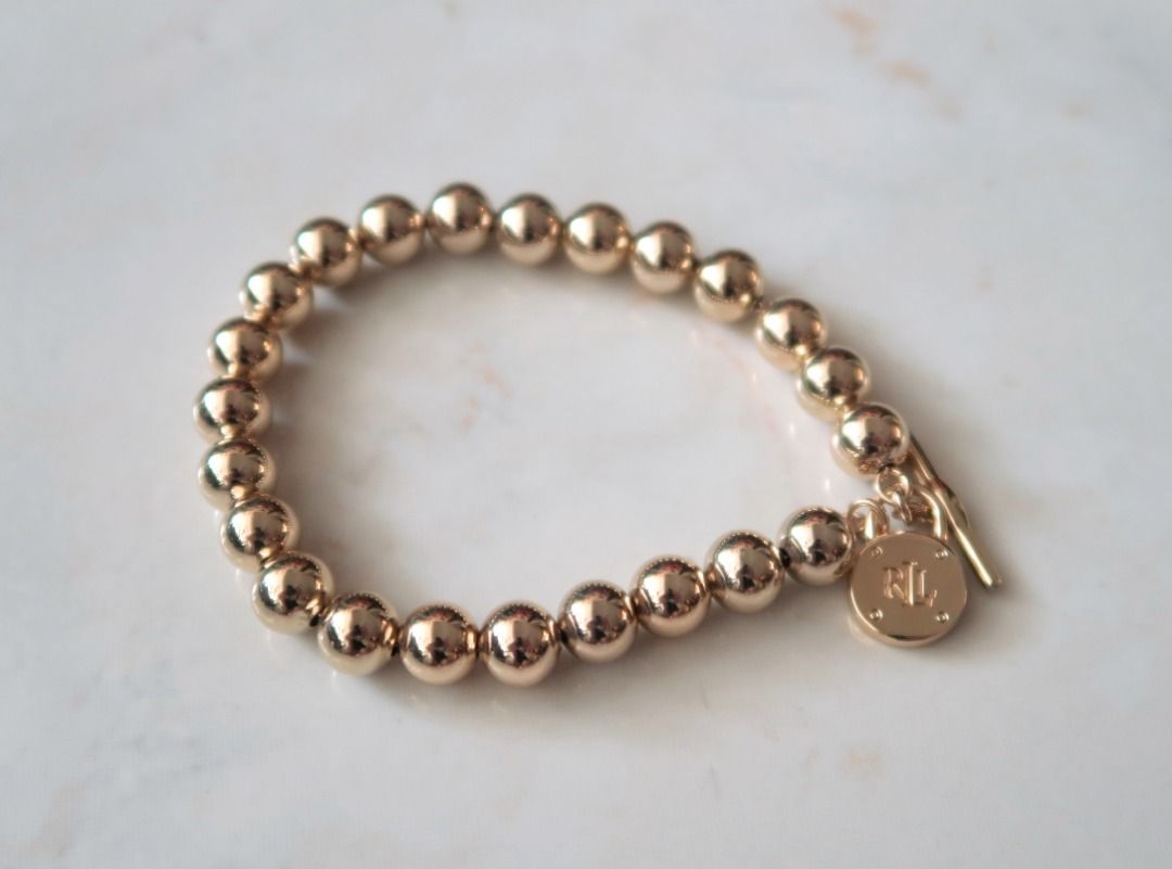 Lauren by Ralph Lauren Gold Beaded Toggle Bracelet