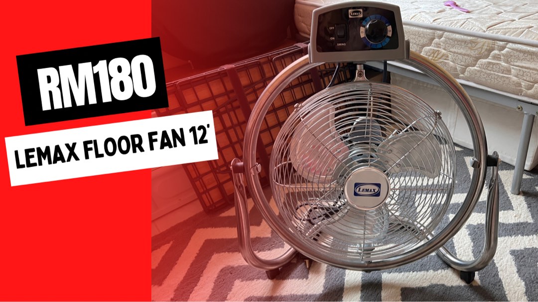 Lemax 12' floor fan, Furniture & Home Living, Lighting & Fans ...