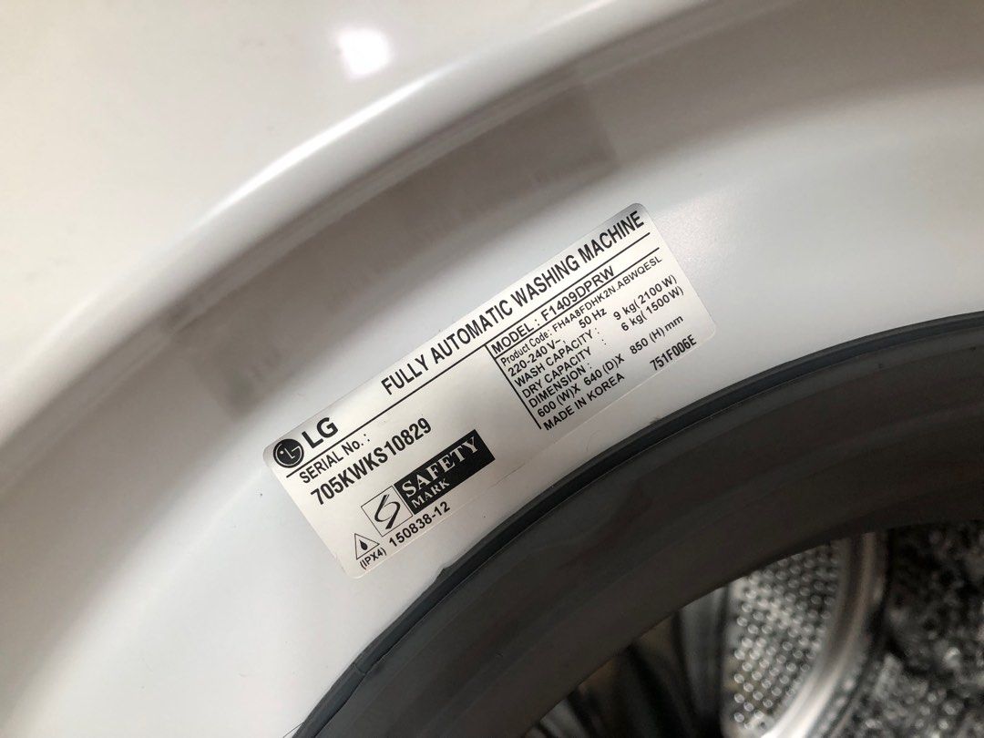 LG washing machine /dryer 9/6 kg, TV & Home Appliances, Washing