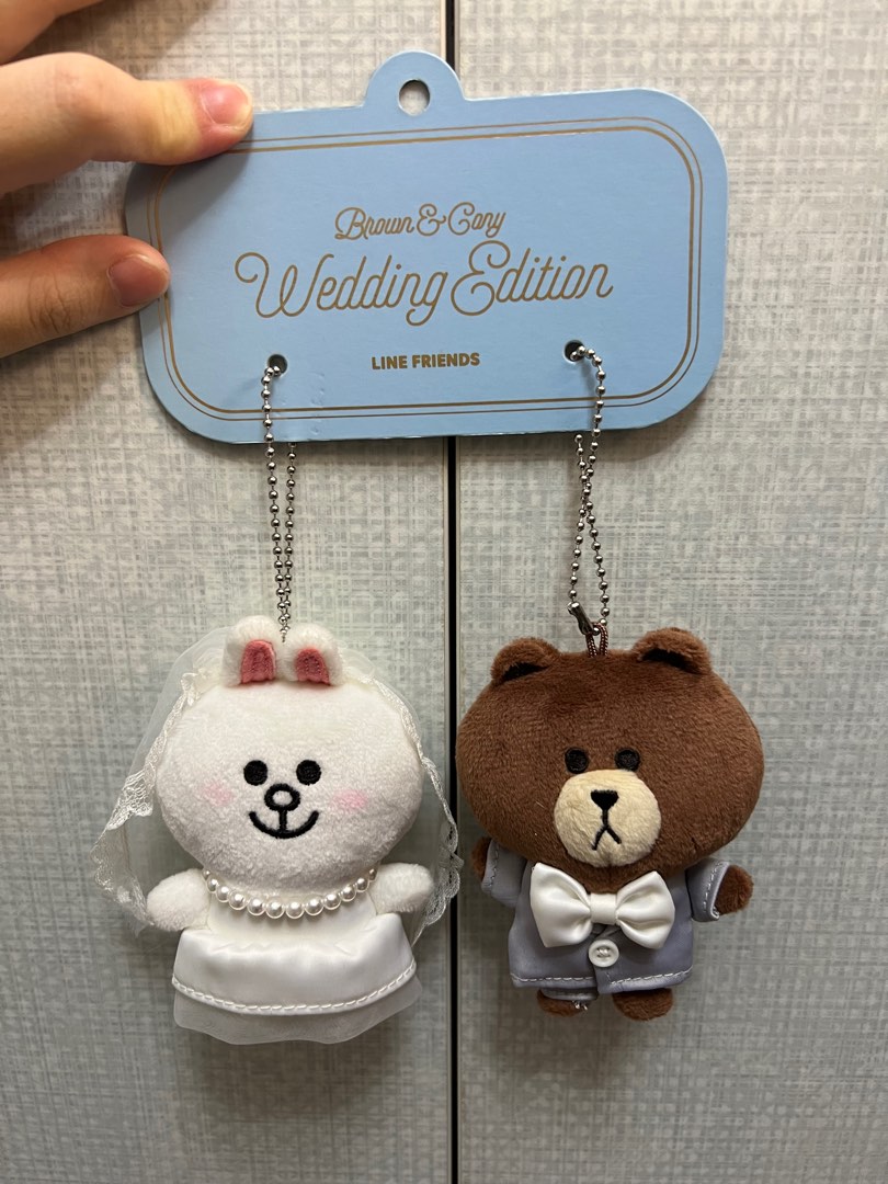 Line friends 絕版 日本版 結婚公仔 熊大 Brown 兔兔 Cony, 興趣及遊戲, 玩具 & 遊戲類 - Carousell