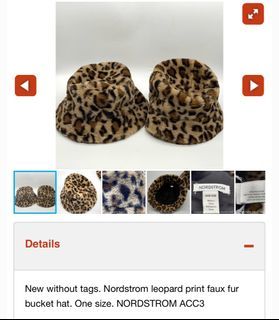 Lot Of 2: Leopard Faux Fur Bucket Hat