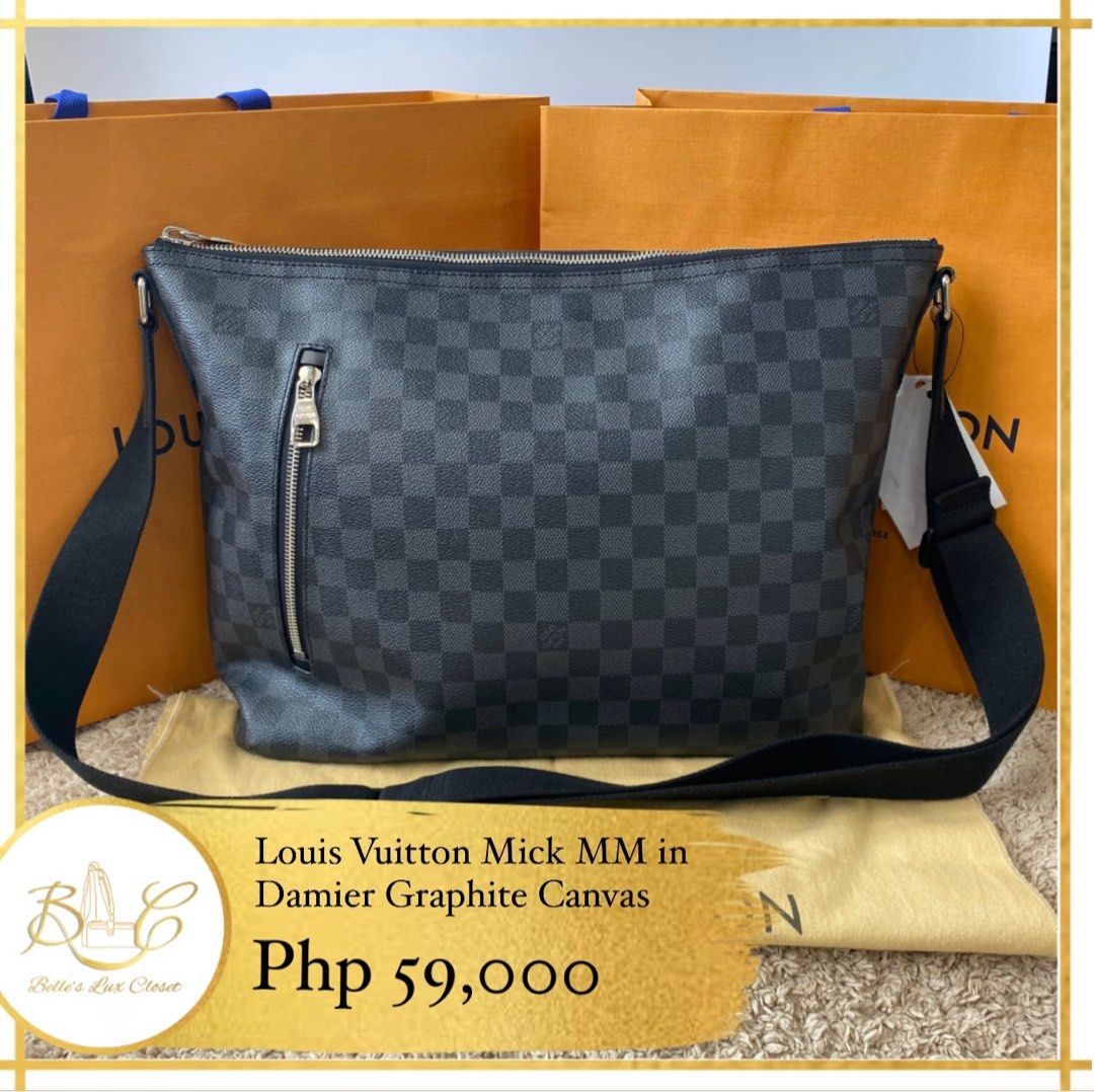 LV Louis Vuitton Damier graphite Mick PM, Luxury, Bags & Wallets on  Carousell