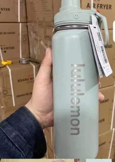 Lululemon Back To Life Steel Insulated Sport Water Bottle 24oz Dewy Green  Logo