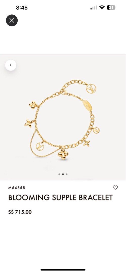 Lv Blooming Supple Bracelet, Women's Fashion, Jewelry & Organisers