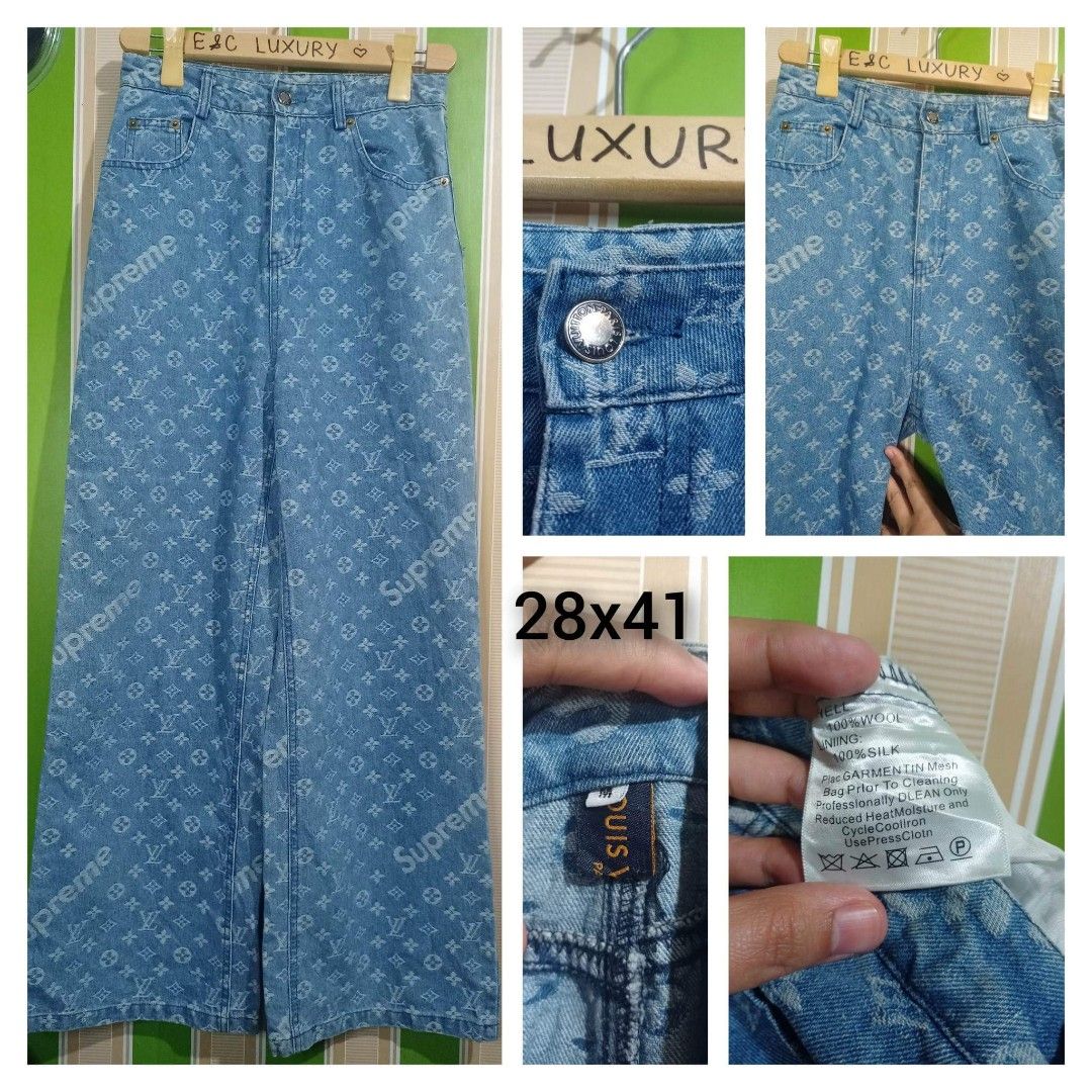 LV X SUPREME JUMPER PANTS, Luxury, Apparel on Carousell