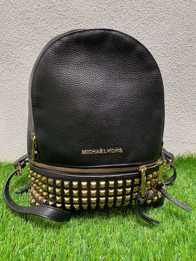 Rhea medium studded clearance pebbled leather backpack