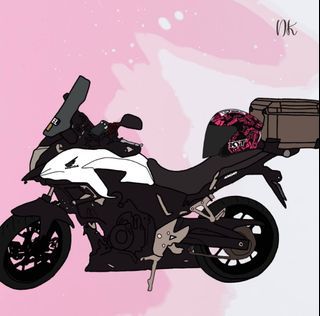 Motorcycle Digital Illustration Drawing