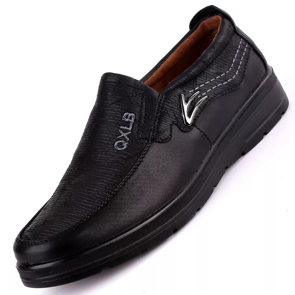 Mens casual black discount shoes