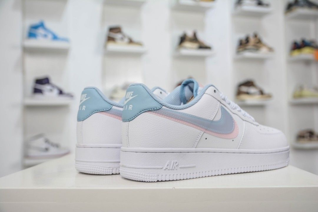 Nike Air Force 1 Low LV8 Double Swoosh Blue Pink (GS) - CW1574-100